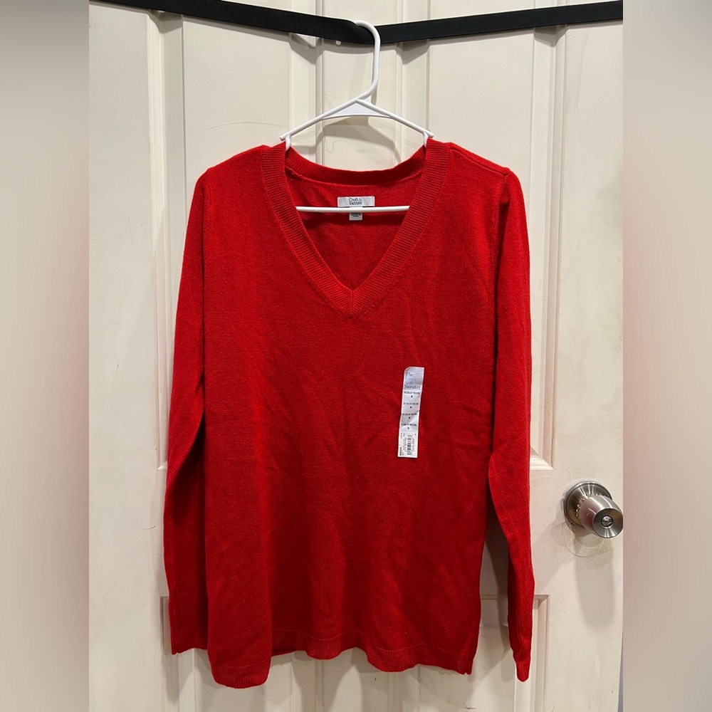 Croft & Barrow Red V-neck Sweater